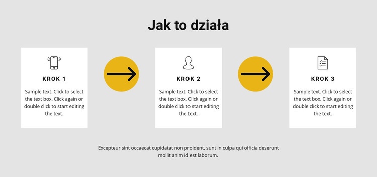 Trzy kroki do pracy Szablon HTML5