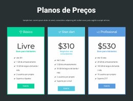 Crie Seu Próprio Site Para Bloco De Preços Responsivo