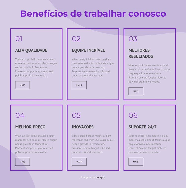 Benefícios de trabalhar com nossos consultores Template CSS