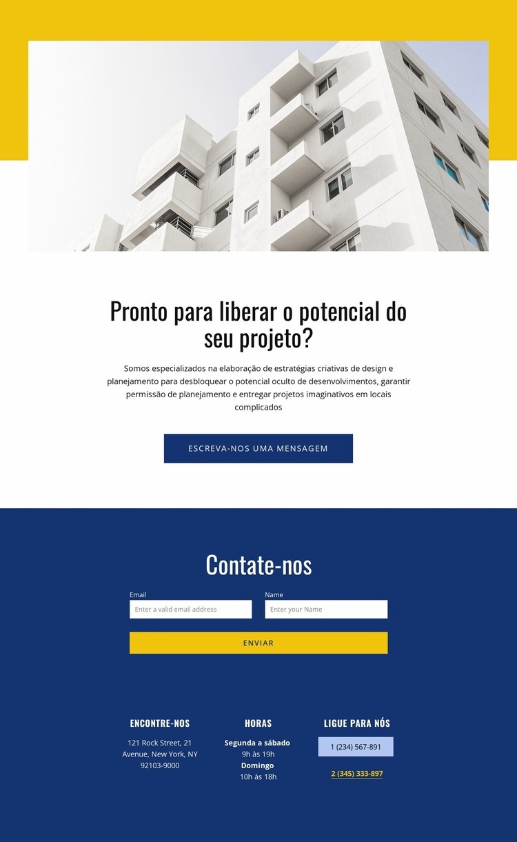 Empresa de arquitetura e design Modelo de uma página