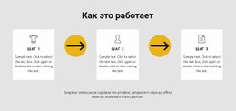 Три Шага К Работе — Красивый Одностраничный Шаблон