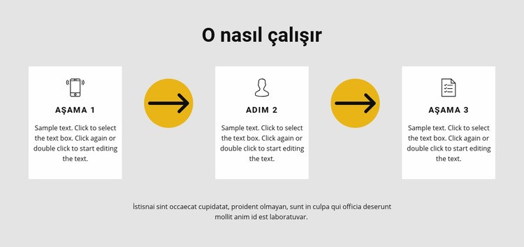 Çalışmak için üç adım Açılış sayfası