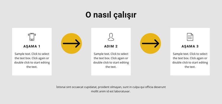 Çalışmak için üç adım Şablon