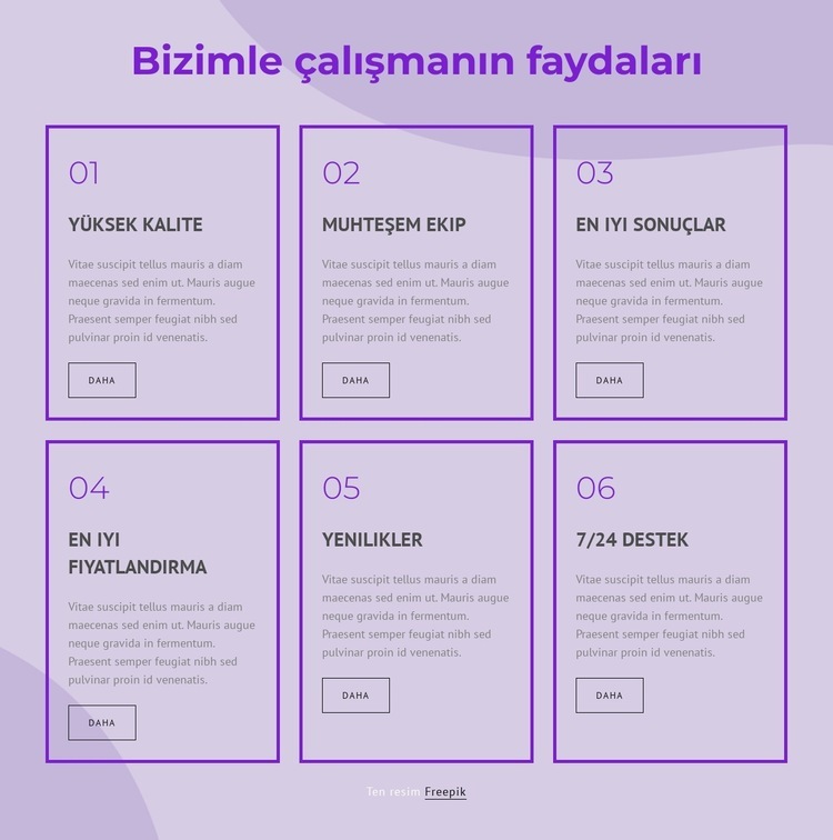 Danışmanlarımızla çalışmanın faydaları Şablon