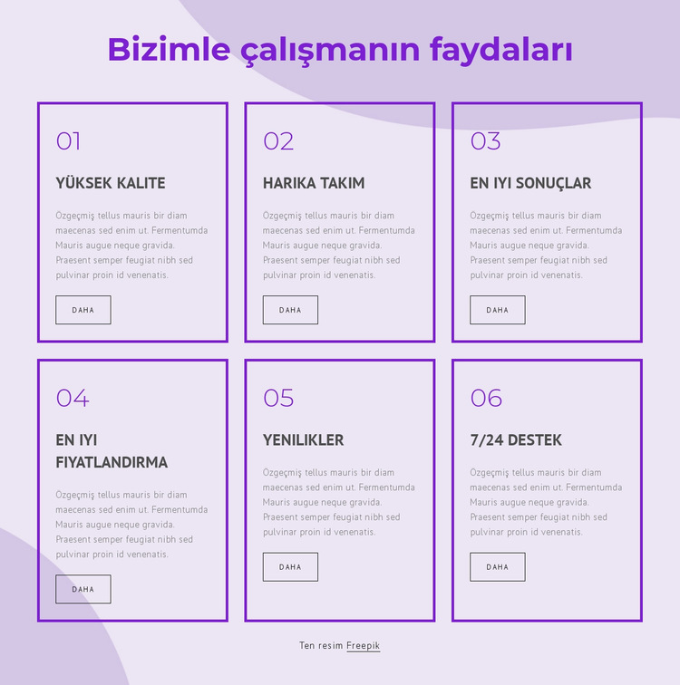 Danışmanlarımızla çalışmanın faydaları Web Sitesi Şablonu