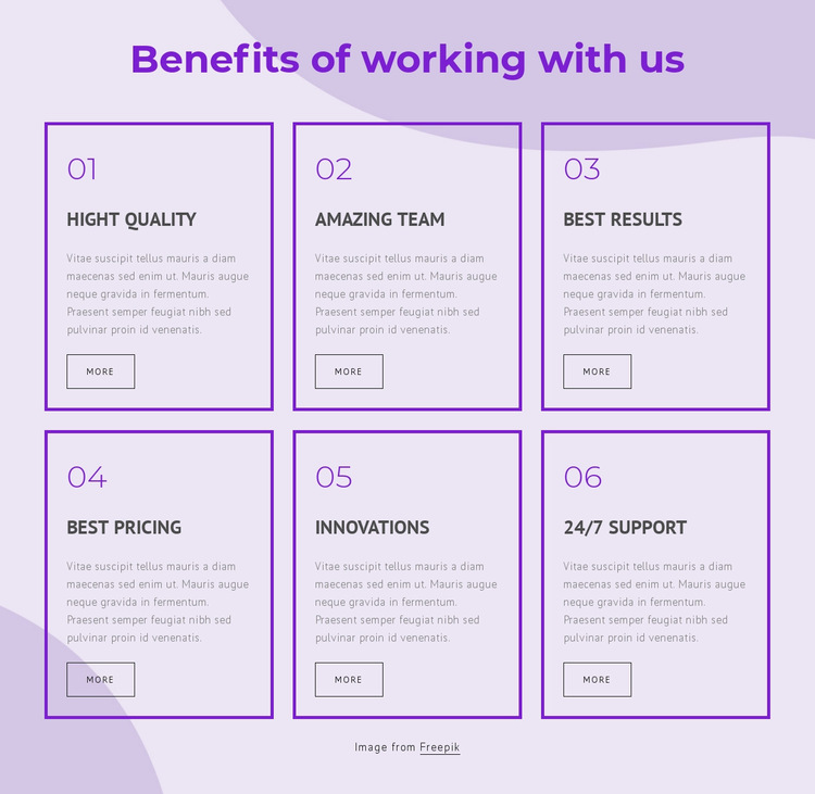Benefits of working with our consultants Website Builder Templates