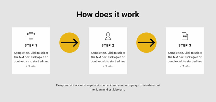 Three steps to work Website Mockup