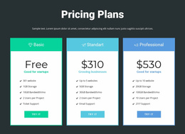 Responsive Pricing Block - Website Template