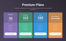 4 Preispläne - Einfache HTML-Vorlage