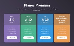 4 Planes De Precios - Plantillas De Sitios Web