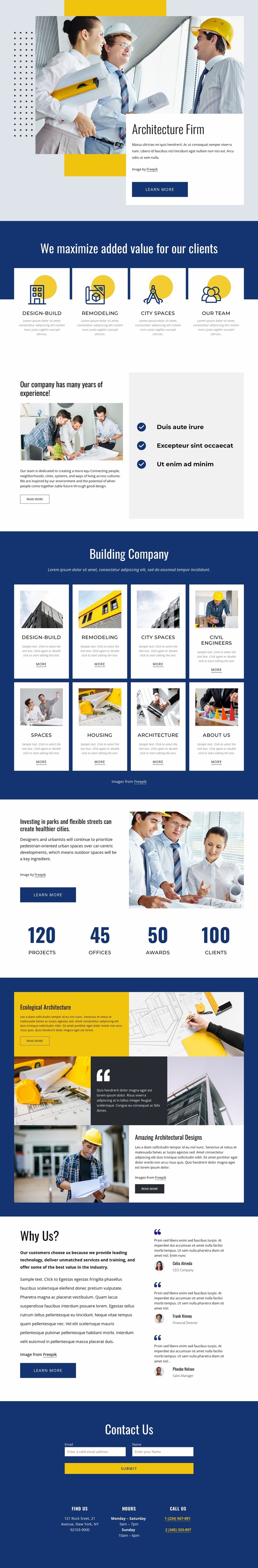 Architecture, design, & technology Html Website Builder