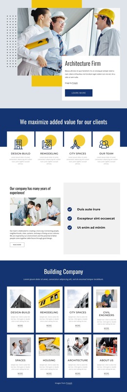 Architecture, design, & technology - HTML5 Template by Nicepage