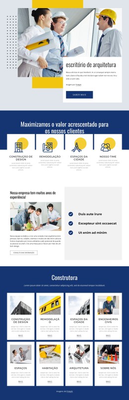 Arquitetura, Design E Tecnologia Modelo CSS Premium