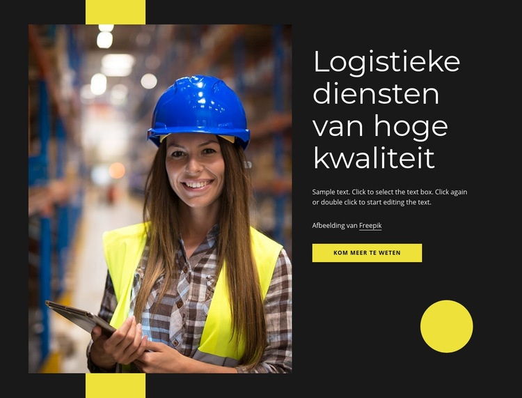 Kwalitatieve logistieke diensten Website mockup