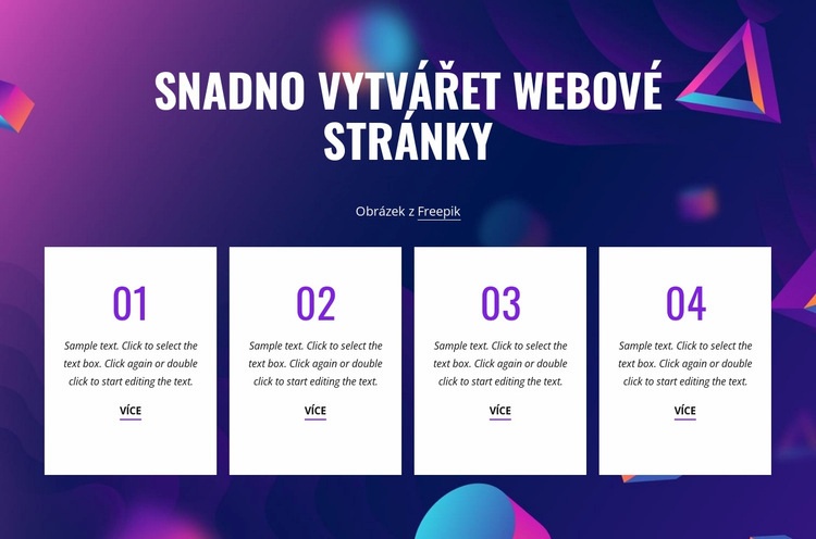 Vytvářejte webové stránky snadno Šablona CSS