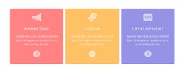 Colored Cells With Icons CSS Grid Template