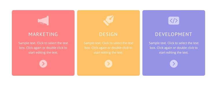 Colored cells with icons CSS Template