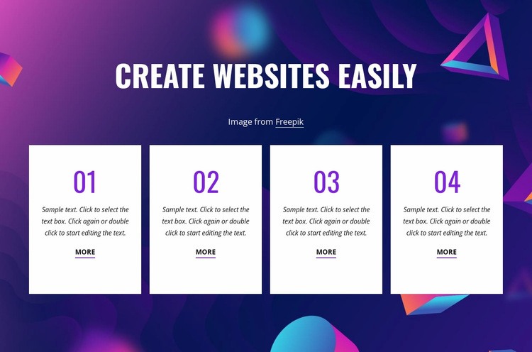 Create websites easily Homepage Design