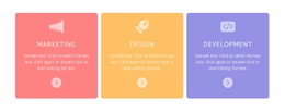 Colored Cells With Icons - Best Html Code