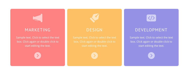 Colored cells with icons HTML Template
