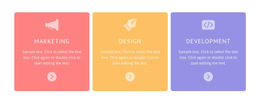Colored Cells With Icons - Template HTML5, Responsive, Free