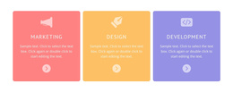 Colored Cells With Icons - Joomla Template