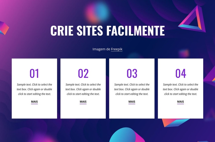 Crie sites facilmente Design do site