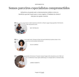 Funcionalidade De Layout De Tema Para Somos Parceiros Especialistas Comprometidos