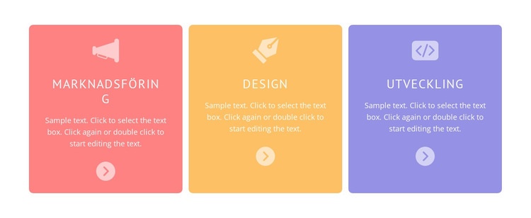 Färgade celler med ikoner CSS -mall