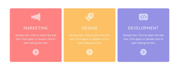 Colored Cells With Icons - Website Design