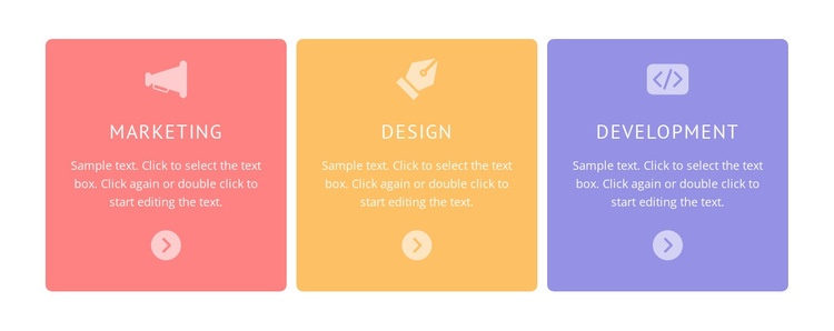 Colored cells with icons Web Page Design