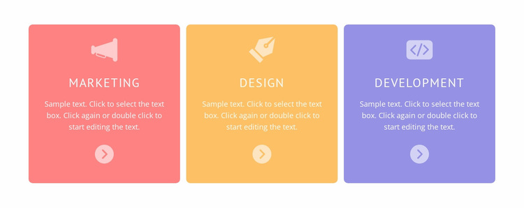 Colored cells with icons Website Design
