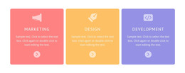 Colored Cells With Icons - Custom WordPress Theme