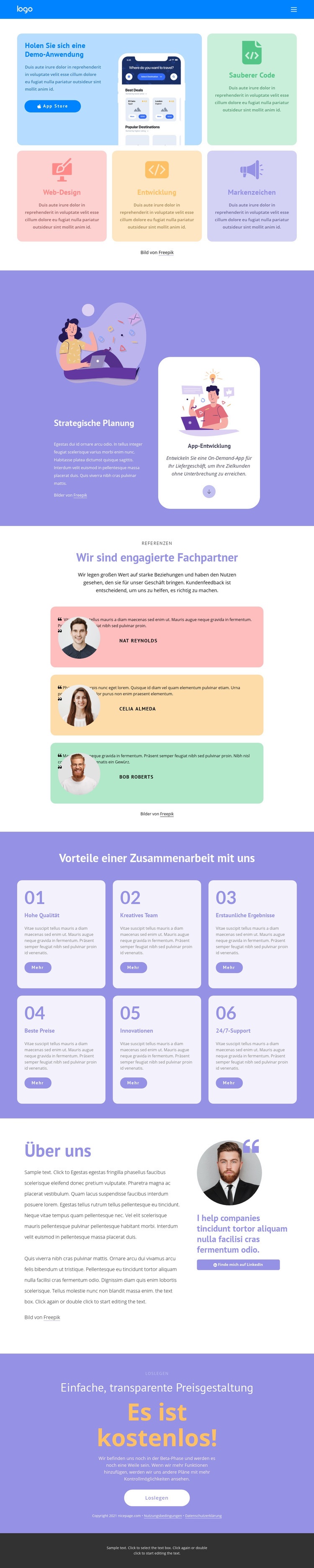 Schnelle Entwicklung HTML Website Builder