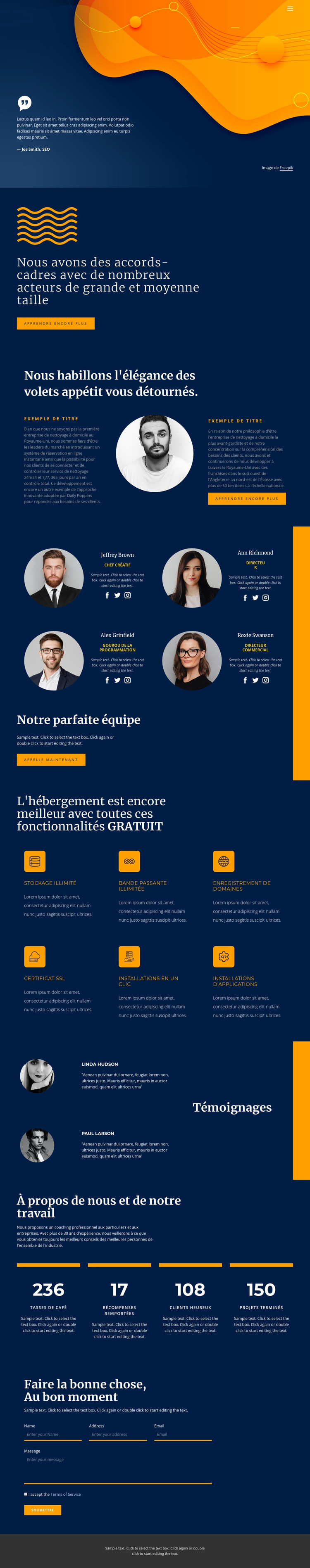 Qualité, rapidité et résultat Modèle de site Web