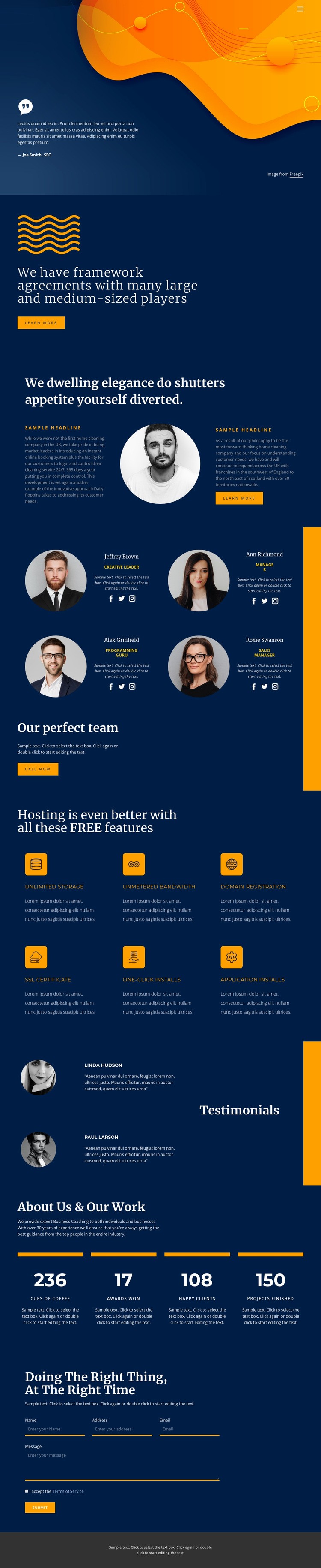 Quality, speed and result Homepage Design