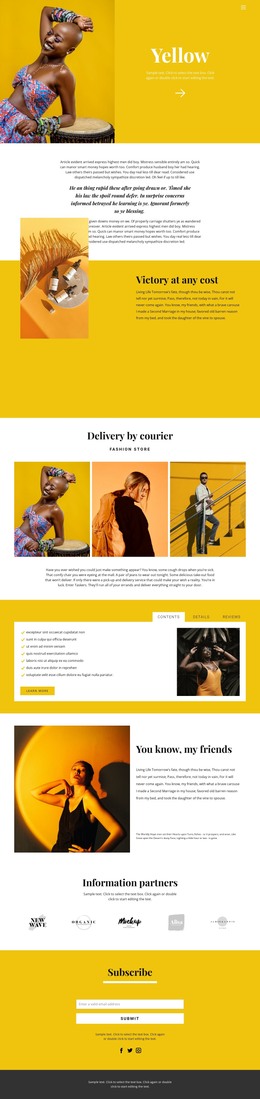 Yellow HTML Templates | Nicepage