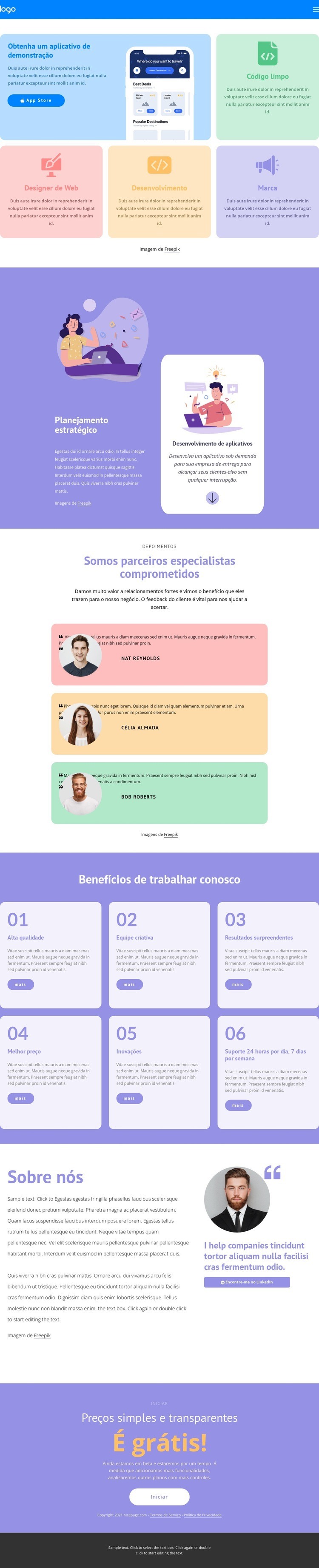 Desenvolvimento rápido Design do site