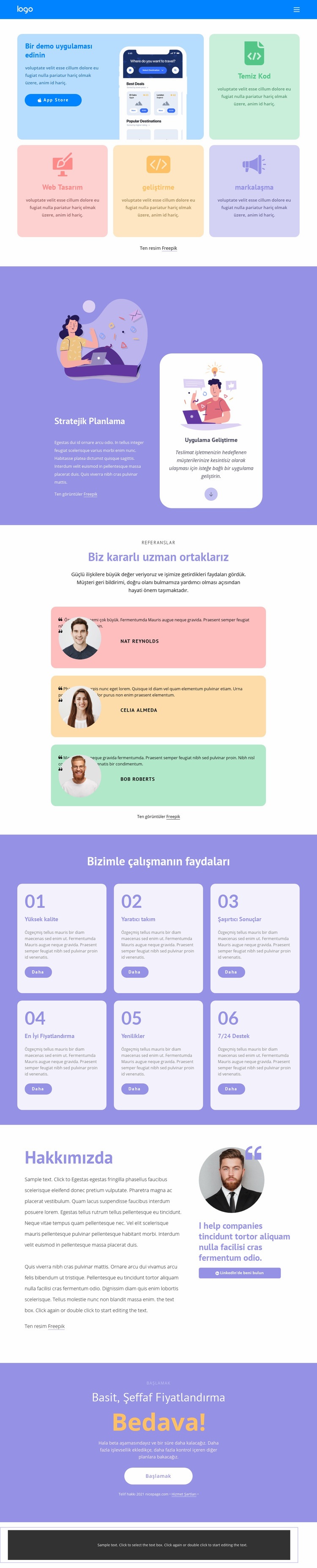 Hızlı geliştirme Html Web Sitesi Oluşturucu