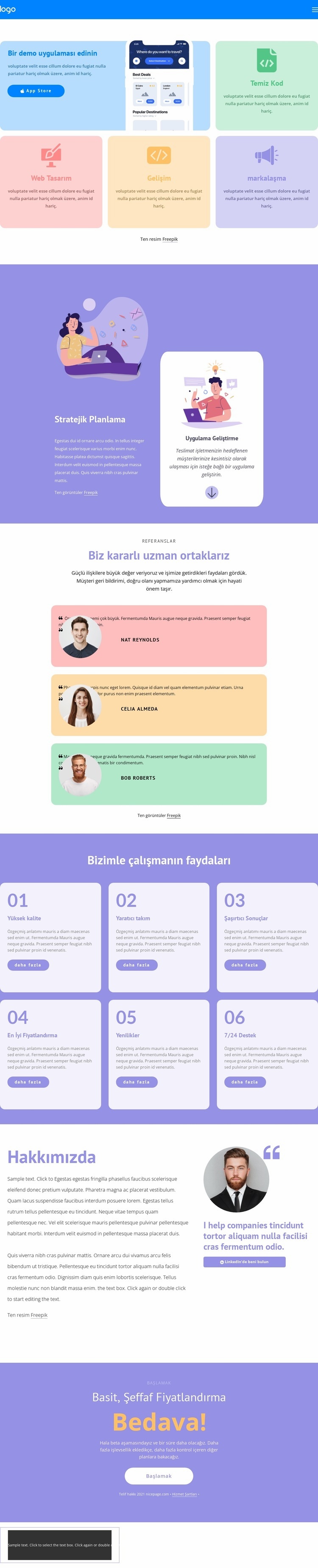 Hızlı geliştirme HTML5 Şablonu