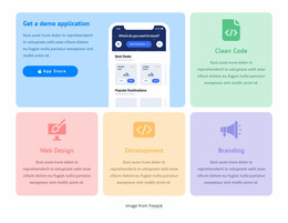 Grid With Colored Icons Product For Users