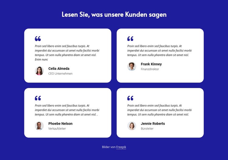 Kundentestimonials-Block Website Builder-Vorlagen