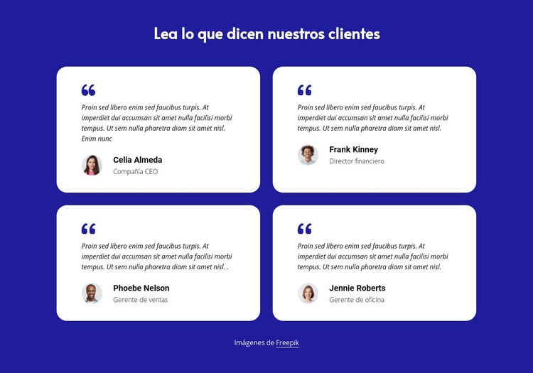 Bloque de testimonios de clientes Plantilla HTML5