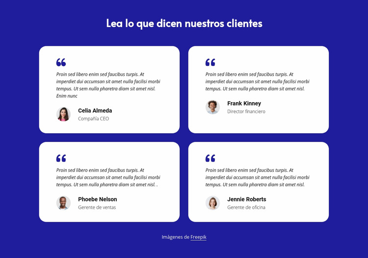 Bloque de testimonios de clientes Plantilla Joomla