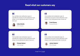 Most Creative HTML5 Template For Customer Testimonials Block