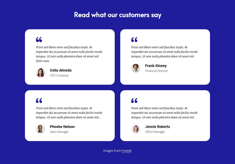 Customer testimonials block HTML5 Template