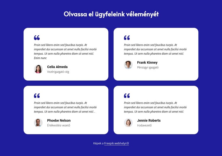 Az ügyfelek véleményeinek blokkolása HTML Sablon