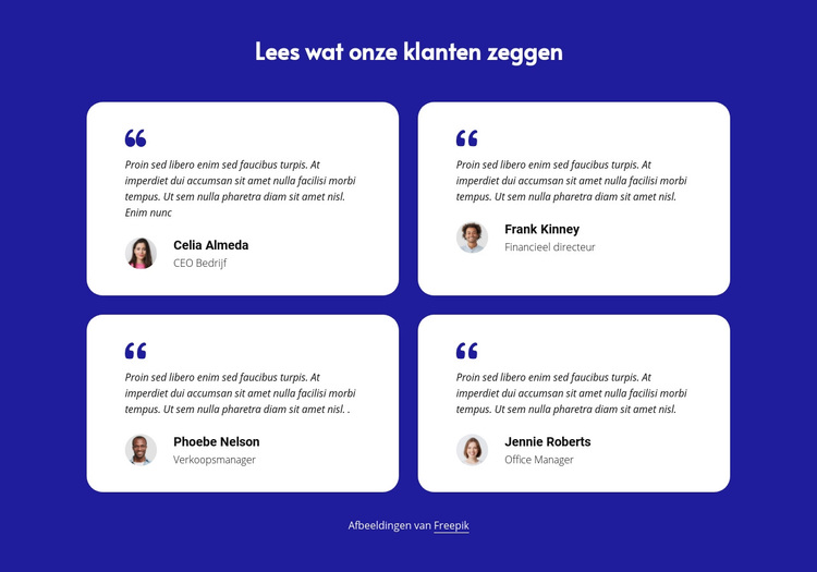 Getuigenissen van klanten blokkeren WordPress-thema