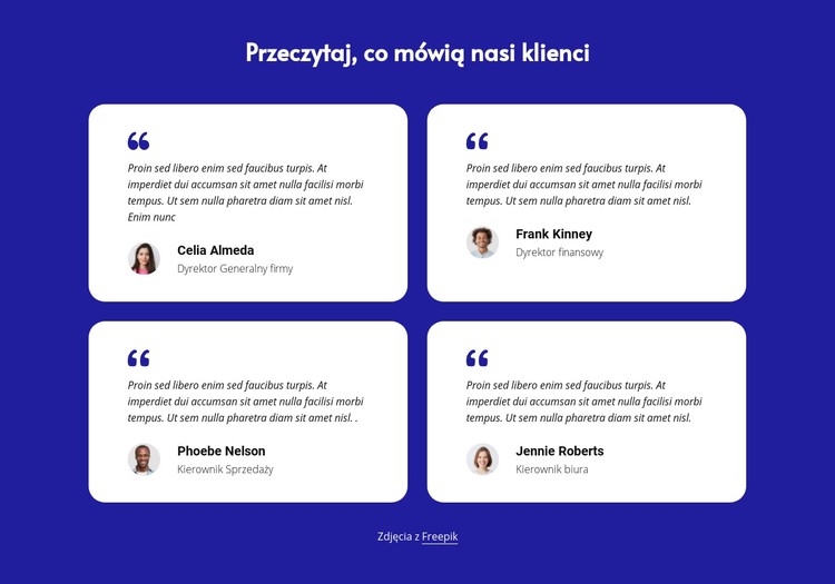 Blok referencji klientów Szablon CSS