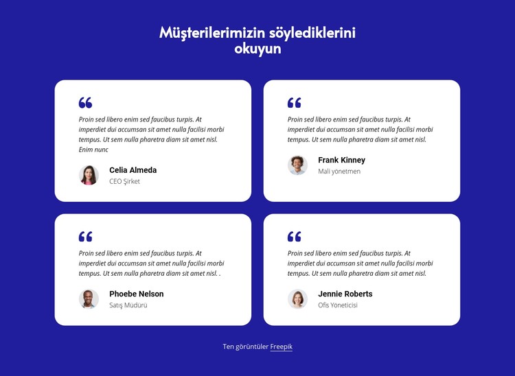 Müşteri referansları bloğu CSS Şablonu